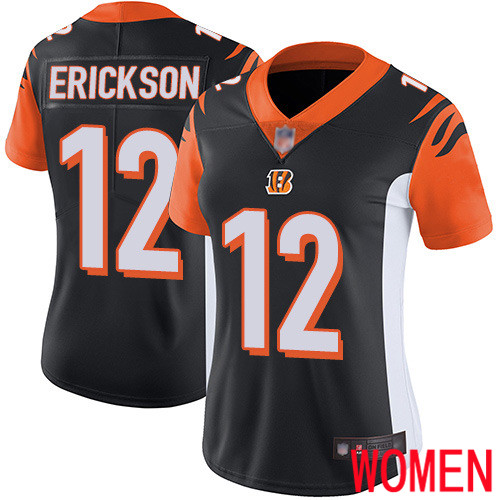 Cincinnati Bengals Limited Black Women Alex Erickson Home Jersey NFL Footballl #12 Vapor Untouchable